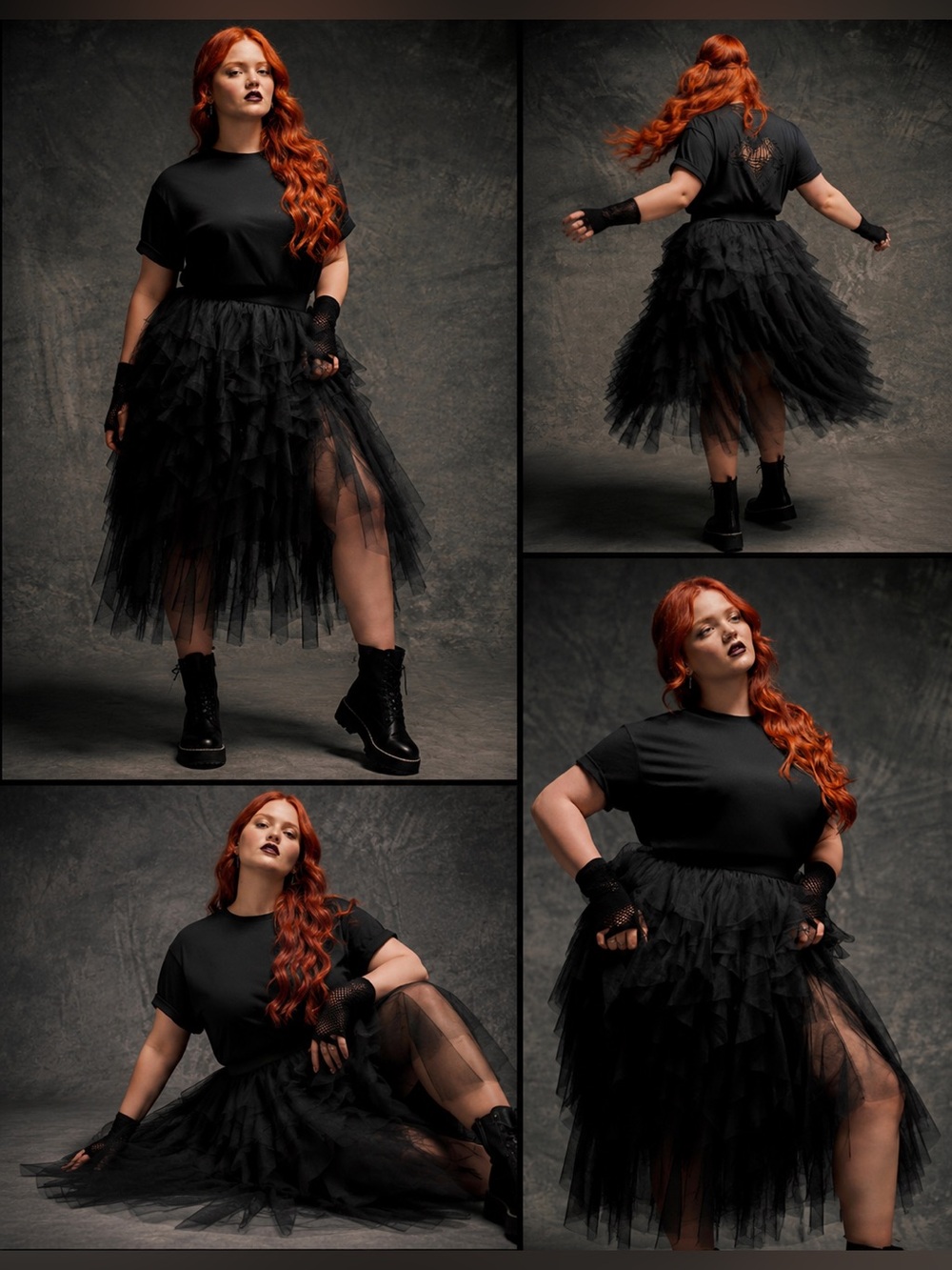 Torrid Nightfall Black Gothic Soft Mesh Ruffle Midi Skirt, Large, NWT! - Picture 14 of 16